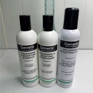 GVP Set of 3 Shampoo, Conditioner and Mousse For Thicken Thin Hair Brand New